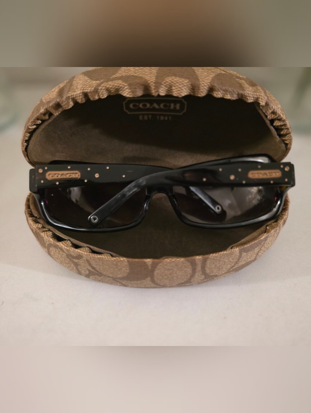 COACH Women's Brown Sunglasses with Signature Case